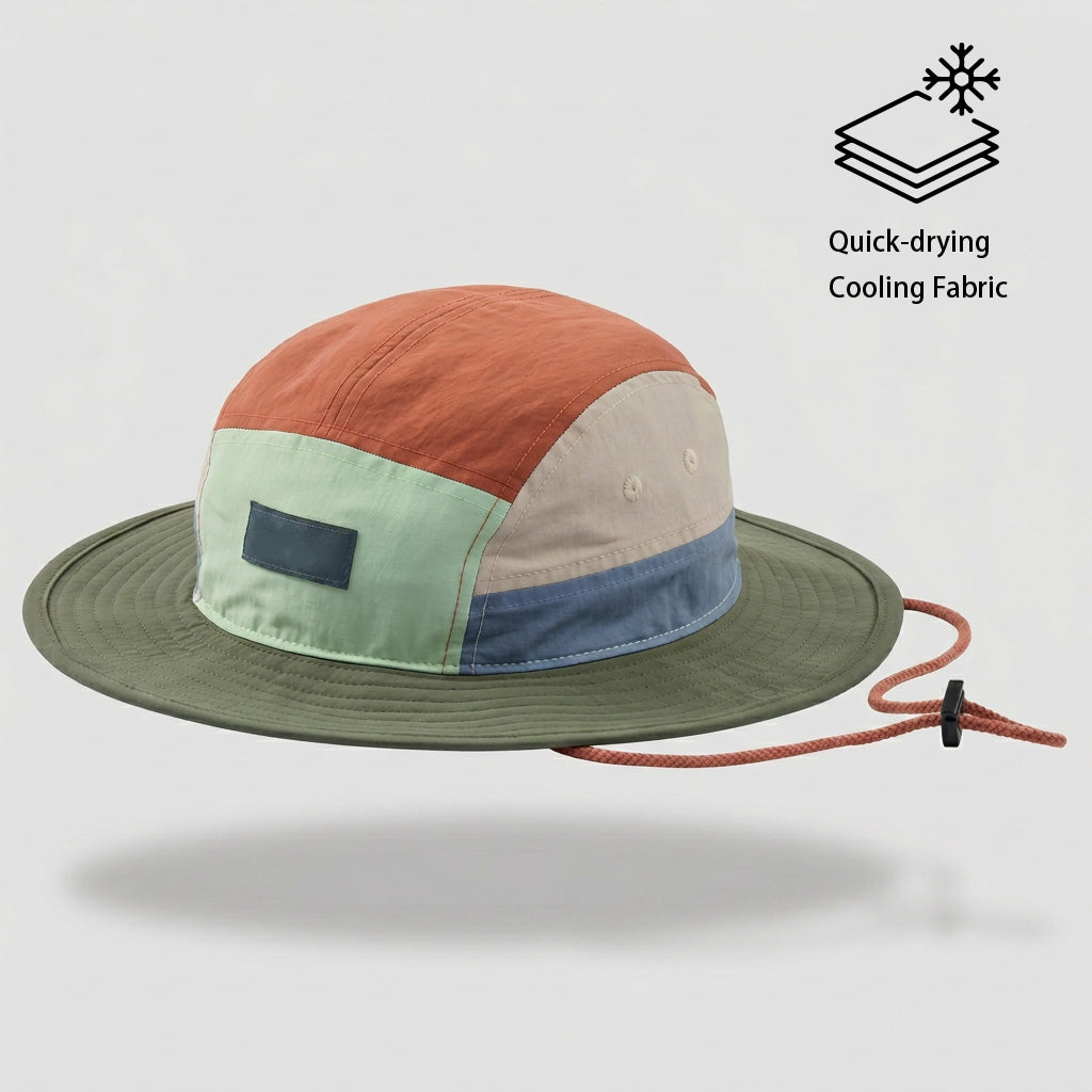 color_collage_cotton_straw_hat_fishing