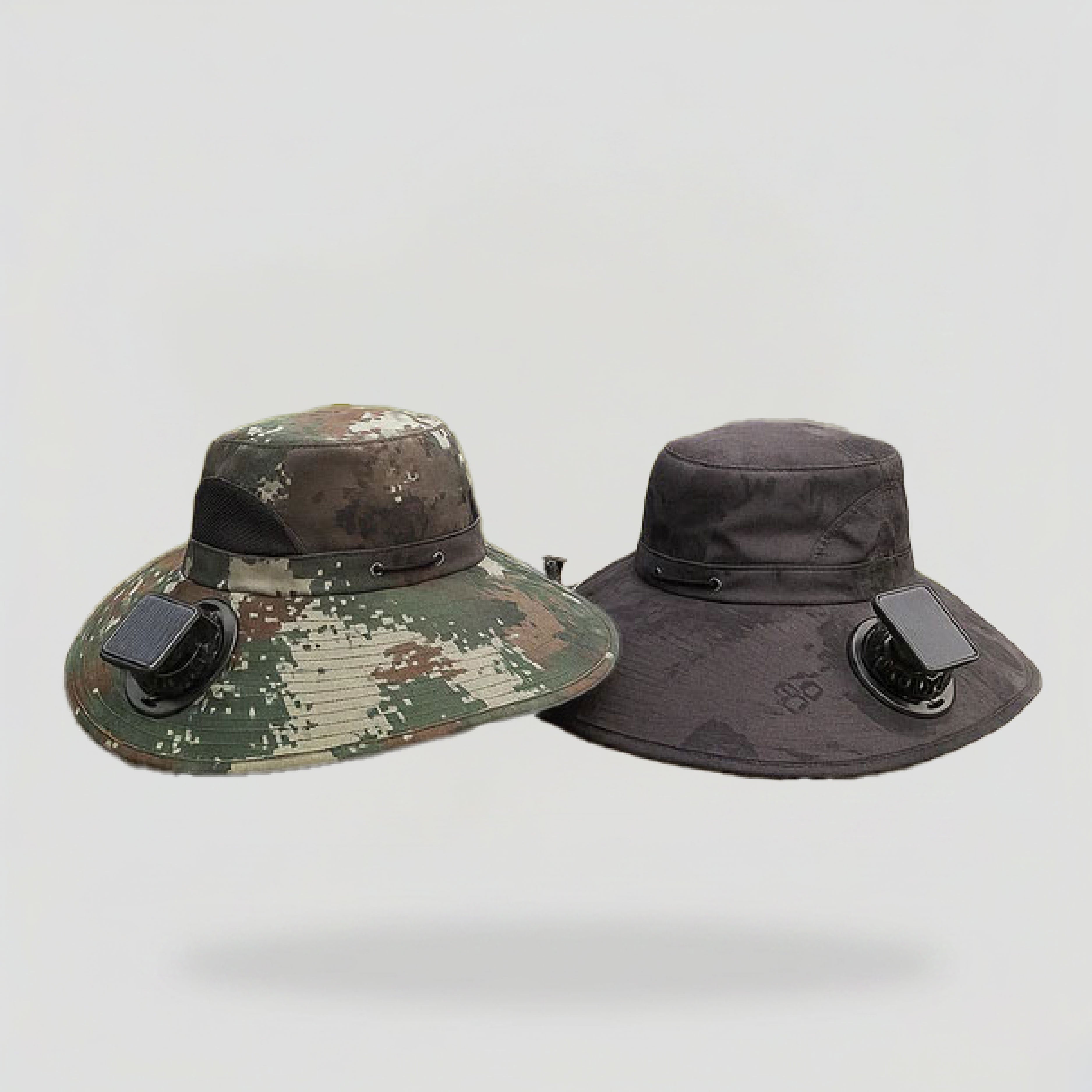 camo bucket hat_with_solar_panel_fishing_hat